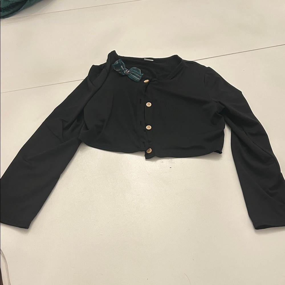 Source Unknown Kids Black Sweater with Teal Detail